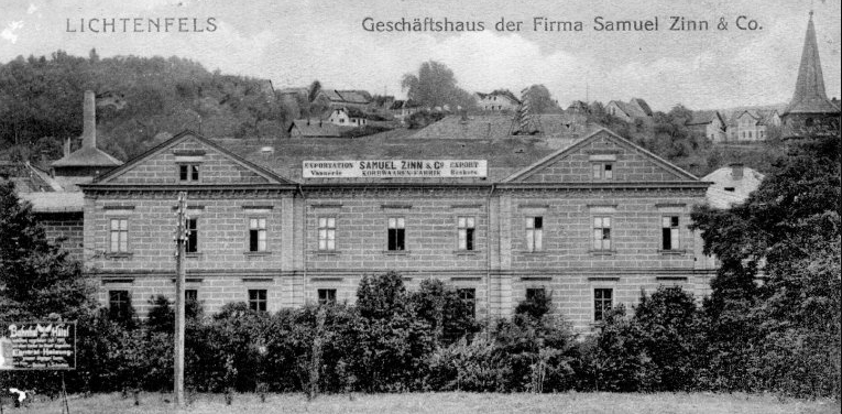 Commercial building of the company Samuel Zinn & Co in Lichtenfels (today: Conrad-Wagner-Straße). Demolished in the 1950s for the construction of the Striwa.