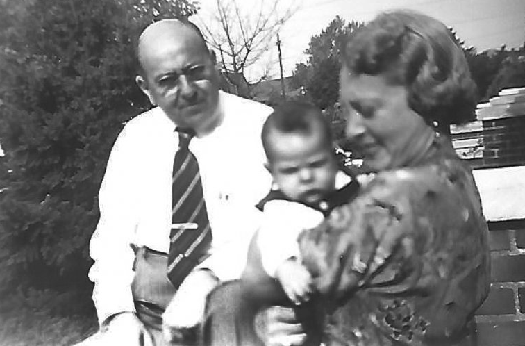 Stephen and Bertl Zinn with grandchild, early 1950s.