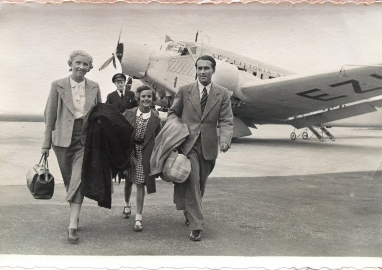 Return from a flight to Italy in the summer of 1938.