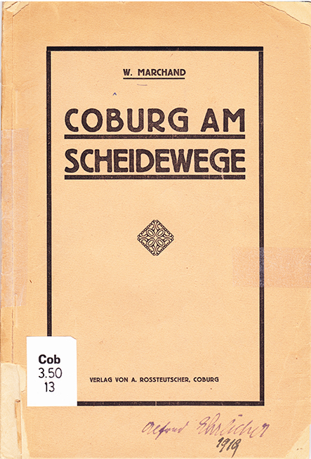 Buch von Willy Marchand - Coburg am Scheidewege